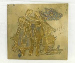 lot 69 image: Vintage Norman Rockwell Traveling Statesman Brass Embossing Plate