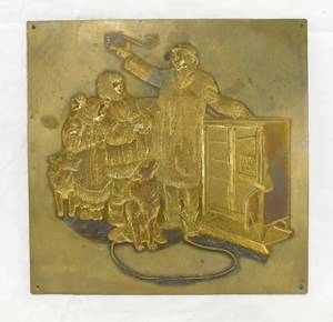lot 70 image: Vintage Norman Rockwell Expert Salesman Brass Embossing Plate