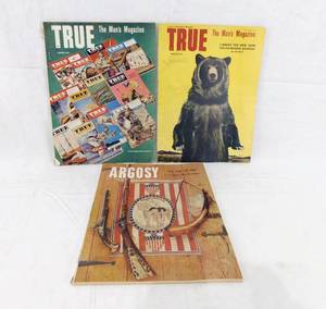 lot 77 image: Lot of 3 Vintage 1951 Mens Magazines Including Argosy and True