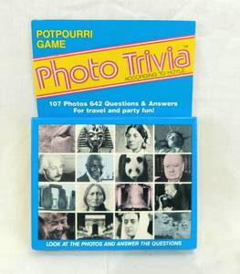 lot 80 image: Box of 8 Vintage 1984 According to Hoyle Photo Trivia Potpourri Game In Display Box