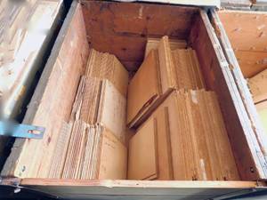 lot 13 image: Large Wood Crate of Vintage Glass Color Separation Plates and Negatives
