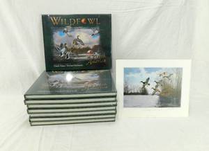 lot 15 image: Lot of 8 Sealed Books Wildfowl of North America Featuring the Art of David Maass Text by Michael McIntosh AND  8 SIGNED River Mallards Prints by David A. Maass featured in Book