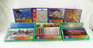 lot 105 image: Lot of 4 Vintage Assorted Hoyle Medallion Series 1000 Piece Sealed Puzzles and 6 Vintage Assorted Hoyle Medallion Series 700 Piece Sealed Puzzles