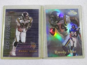 lot 17 image: 2 - 1999 Topps Randy Moss Bowmans B...