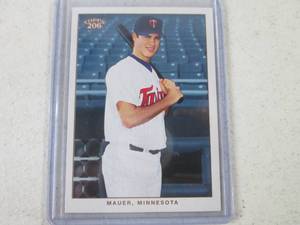 lot 62 image: 2002 Topps Joe Mauer RC Card...