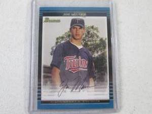 lot 63 image: 2002 Topps Bowman Joe Mauer RC Card...