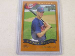 lot 64 image: 2002 Topps Joe Mauer Draft Picks RC...