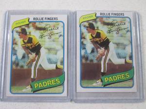 lot 78 image: 2 - 1980 Topps Rollie Fingers Cards...