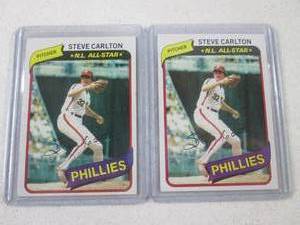 lot 85 image: 2 - 1980 Topps Steve Carlton N.L. A...