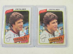 lot 103 image: 2 - 1980 Topps Jim Palmer Cards...