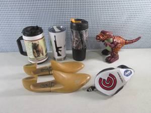 (F-1) Wood Shoe Forms, Travel Mugs,...