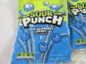 (B-3) 12 Bags Sour Punch Blue Raspb...