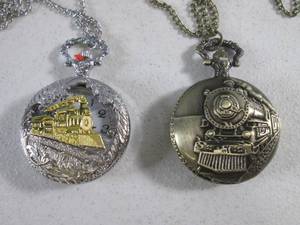 (CNTR) 2 Pocket Watches with Train ...