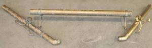 3pcs Brass Bar Footrail 39 27 19 w 2 45elbows