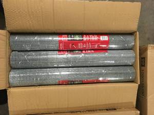 60 Rolls of  5 ft. L x 24 in. H Galvanized Steel Welded Hardware Mesh with 12 in. x 12 in. Mesh Size Garden Fence by PEAK Customer Returns See Pictures