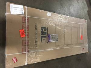 37 in. X 84 in. 34 Lites Clear Glass Black Steel Frame Interior Barn Door Customer Returns See Picture