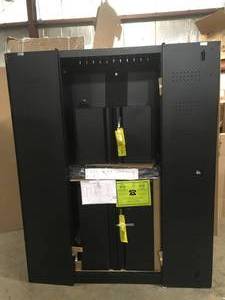 3-Piece Regular Duty Welded Steel Garage Storage System in Black (54 in. W x 75 in. H x 19 in. D) by Husky Customer REturns See Pictures