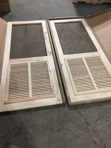 2 Lots of 32 in. x 80 in. Ponderosa Wood Unfinished Reversible Hinged Screen Door by Screen Tight Customer Returns See Pictures