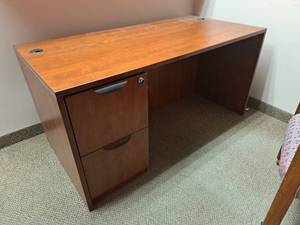 lot 219 image: 59 Wood Office Desk with Key