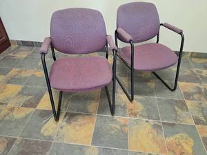 lot 257 image: Lot of (2) Padded Office Arm Chairs