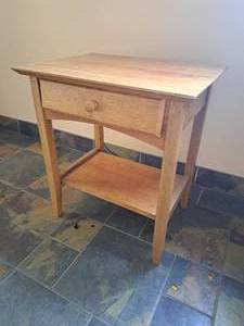 lot 262 image: Wooden Side Table 1-drawer1-shelf
