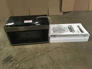 lot 11 image: 30 in. W 1.9 cu. ft. Over the Range Microwave with Air Fry in Fingerprint Resistant Stainless Steel 1800-Watt by Whirlpool Customer Returns See Pictures