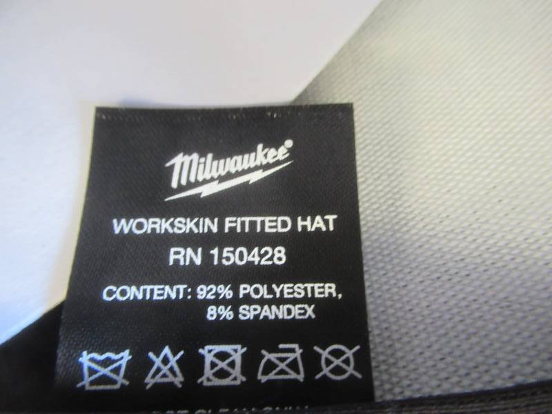 Workskin S-M Fitted Hat Milwaukee in Blue With Black Bill. NEW - SOLD AS IS