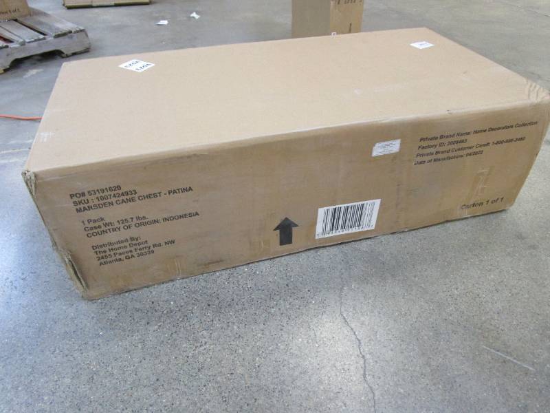 Home Decorators Collection Marsden Patina Wood Finish 3-Drawer Cane Chest of Drawers (38 in W. X 36 in H.) (IN BOX)