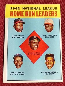 1963 Topps HR Leaders Card - Aaron, Mays, Etc.