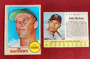(2) Eddie Mathews Cards