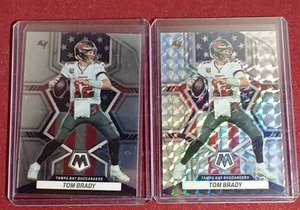 (2) Mosaic Tom Brady National Pride Cards - Base & Silver Prizm Mosaic
