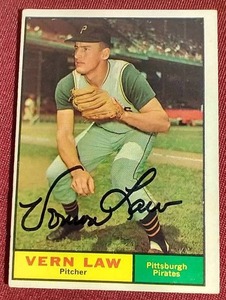 Autographed Vern Law 1961 Topps Card