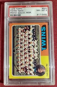 1975 Topps Minnesota Twins Team Card - PSA 8