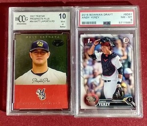 (2) GradedSlabbed Baseball Prospect Cards