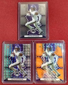 (3) Mosaic Justin Jefferson Cards - 2 Prizms
