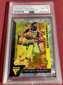 2020 Panini Flux Cracked Ice Anthony Edwards Rookie - PSA 8