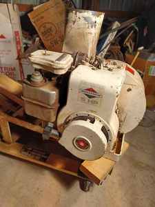 lot 44 image: E-Z Vac Leaf and Lawn Vacuum with Vac Unit Powered by a 5 hp. Briggs & Stratton Engine and Canvas Top, All Mounted on Ohio