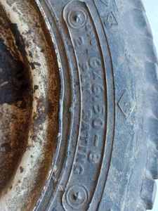 lot 71 image: Pair of Bolens 16 X 6.5 X 8 Front Tires and Rims