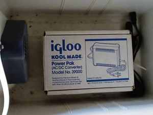 lot 133 image: Igloo Cool Made Cooler with New In-The Box Igloo Cool Made Power Pak AC-DC Converter Model No. 39000
