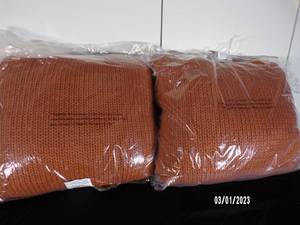 lot 78 image: 24 x 24 Cable Knit Throw Pillows - Threshold (Burnt Orange)