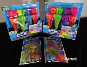 lot 94 image: (2) Zuru Bunch O Balloons 8pk Rapid Filling Self Sealing Water Balloons & (2) 3pk Rapid Filling Self Sealing Water Balloons