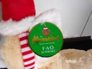 lot 101 image: FAO Schwarz Sparkles Lot of 3 Holiday Plush Toys