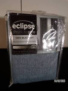 lot 138 image: Eclipse Walken 40x108 Rod Pocket Window Curtain Panel - Ocean
