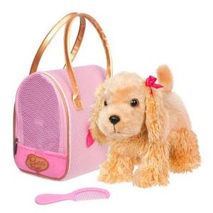 lot 13 image: New - Pucci Pups Golden Dot Glam Bag & Cocker Spaniel Puppy Stuffed Animal