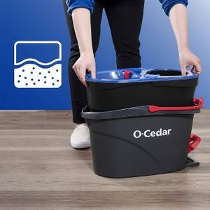 lot 6 image: Brand New O-Cedar EasyWring RinseClean Spin Mop & Bucket System