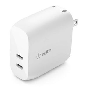 lot 74 image: Belkin Boost Charge (20W) Dual USB-C with (40W) Stand Alone Wall Charger