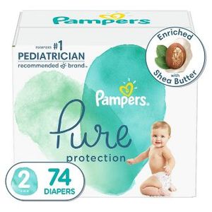 lot 46 image: Pampers Pure Protection Diapers - (Size 2 and 74 Count)