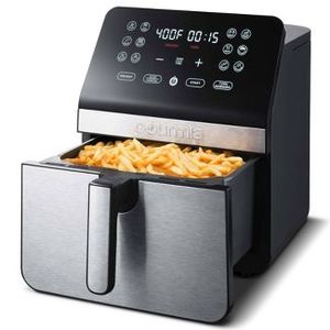 lot 91 image: Gourmia 8-Quart Digital Air Fryer, with 12 One-Touch Functions & Guided Cooking - Stainless Steel