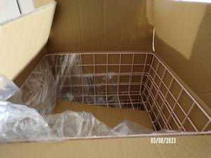 lot 126 image: Lot of 2 - 13 Rectangular Wire Decorative Basket - Brightroom (ORANGE)