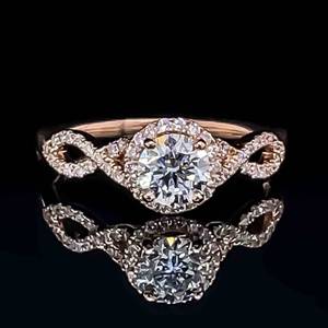 1.00 Carat Diamond Entwined Infinity Symbol Open Split Shank Engagement Ring in 14k Pink Gold $3,150 Retail VIDEO